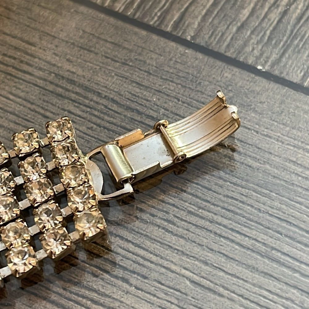 Vintage Wide Rhinestone Bracelet - Picture 3 of 16